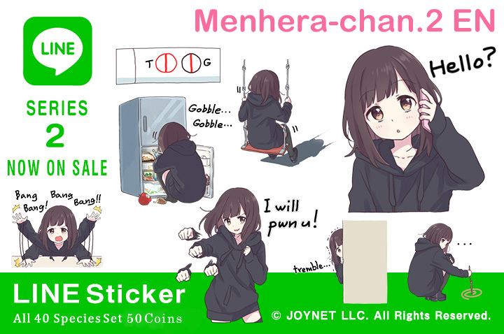 Now on sale!! LINE Sticker “Menhera-chan. 2 EN”