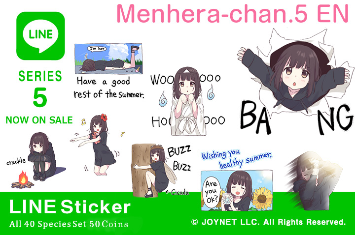 Now on sale!! LINE Sticker “Menhera-chan.5 EN”