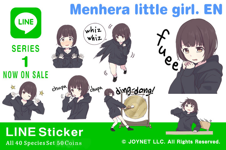 Now on sale!! LINE Sticker “Menhera little girl. EN”