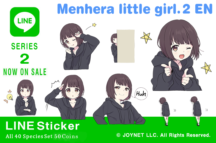 Now on sale!! LINE Sticker “Menhera little girl.2 EN”